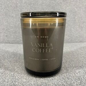 DW Home Vanilla Coffee Scented Candle 15.7 oz Brown Smoked Glass 2-Wick Jar New